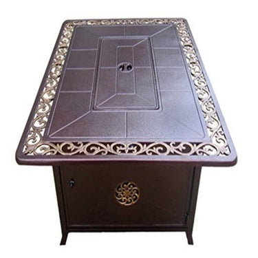 AZ Patio Heaters Rectangular Cast Aluminum Fire Pit